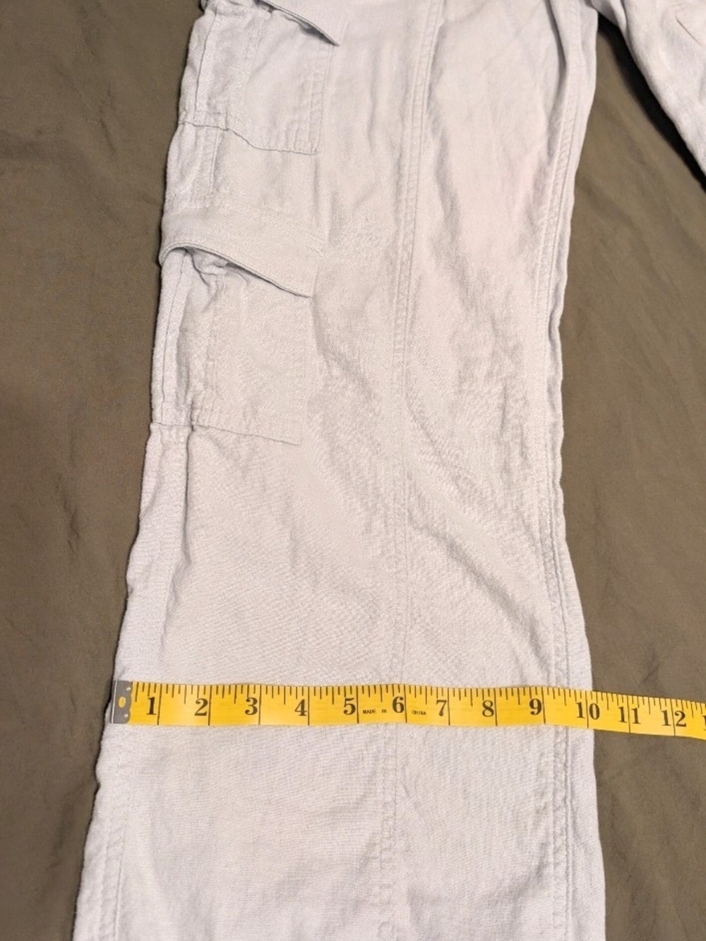 Hollister Ultra High-Rise Baggy Cargo Pants Dusty Blue Linen Blend Size Small - Picture 5 of 6